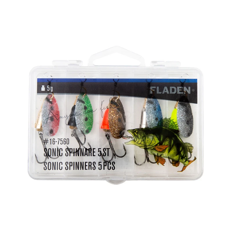 Fladen Sonic Spinners 5g 5pcs In Plastic Box 1 Fladen Sonic Spinners 5g 5pcs In Plastic Box