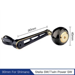 Gomexus 90mm Aluminium Power Handle With 45mm Titanium Knob - Black & Gold -Angeln Verkaufsgeschäft LYS90TB45BKGD 2